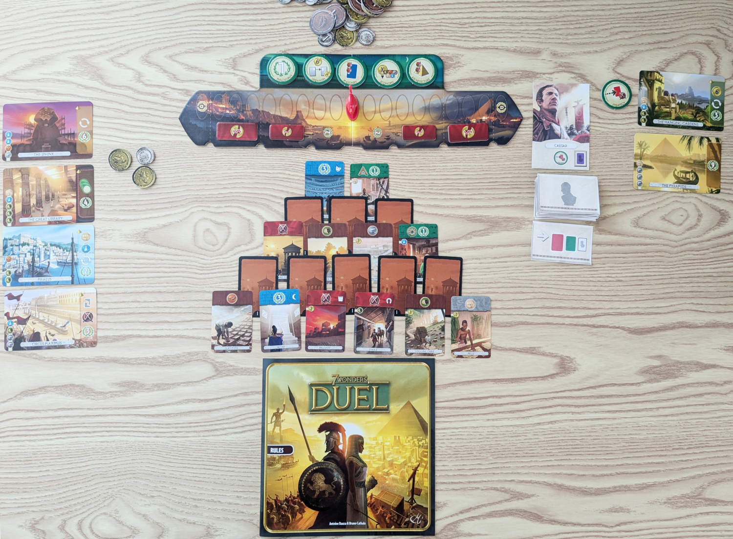 7 Wonders Duel full play area